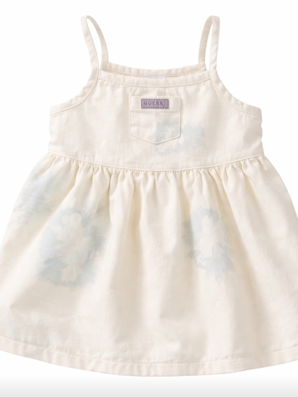Guess Cream Dress with Pale Blue Floral Accents